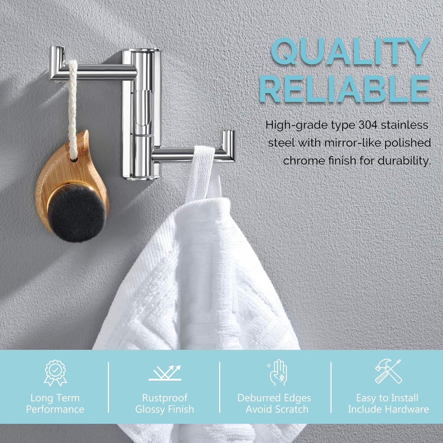 Wall Mounted Stainless Steel Triple SwivelTowel Hook