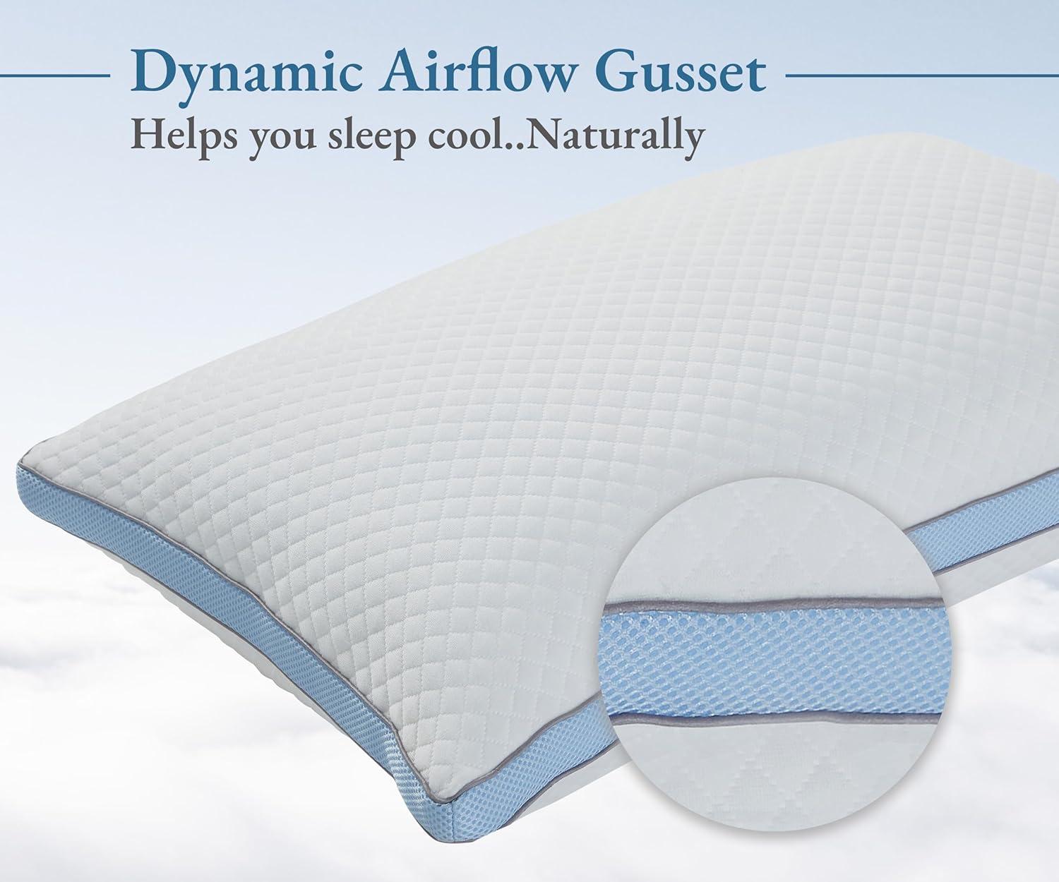 California Design Den Comfort Bed Pillows Standard Size set of 2, Cooling Luxury Hotel Pillows, for Back, Stomach, Side Sleepers 20 x 26 Inches