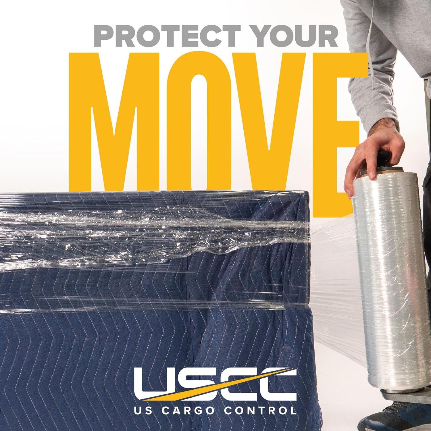 US Cargo Control Moving Blankets 72"x80" 6-Pack, (43 lbs/doz Weight), Packing Blankets for Moving Furniture, Shipping, Storage, and Freight, Blue Quilted Furniture Pads, MBSAVER43 Econo Saver