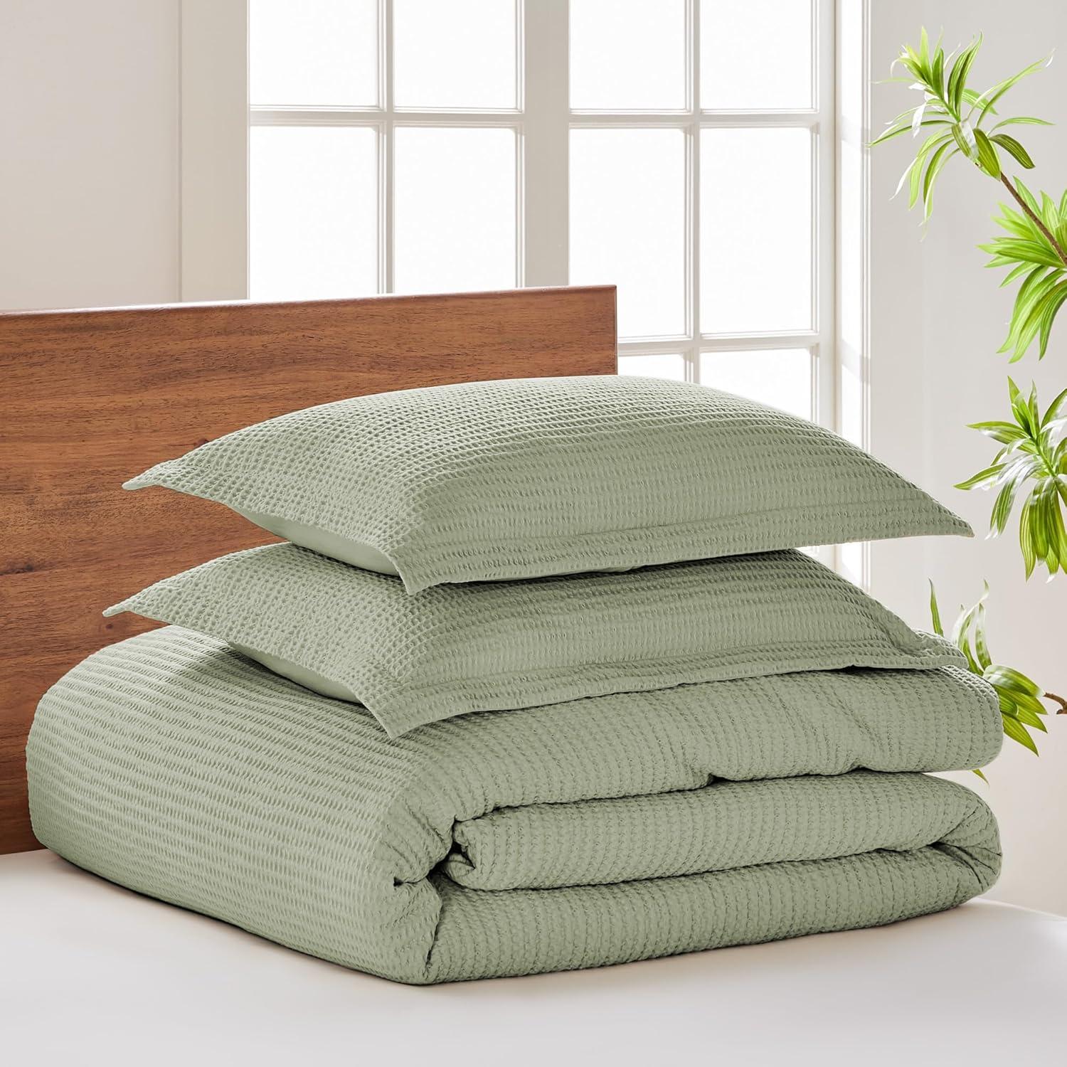 Cloud Waffle Desert Sage King Comforter Set - Levtex Home