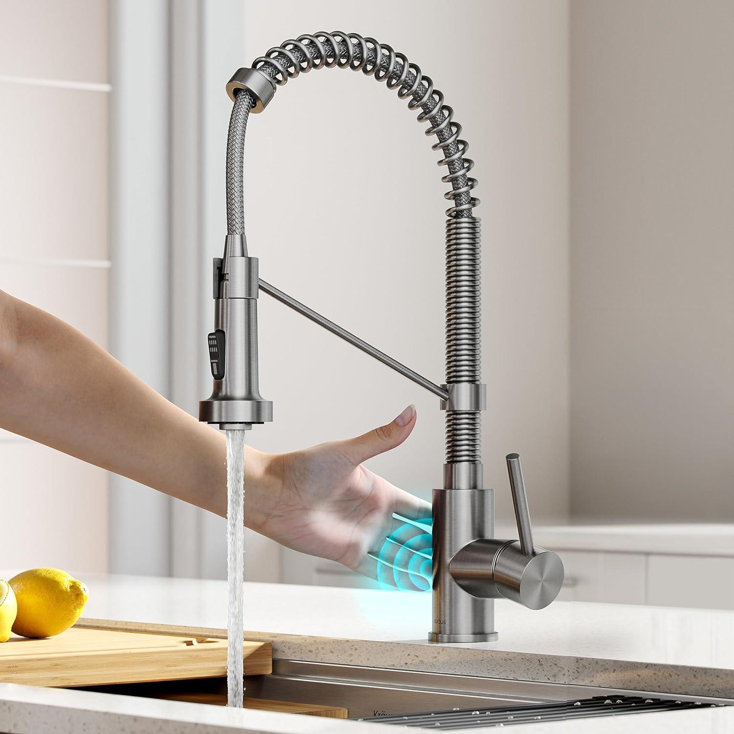 Kraus Bolden Touchless Sensor Commercial Style 2-Function Single Handle Pull-Down Kitchen Faucet