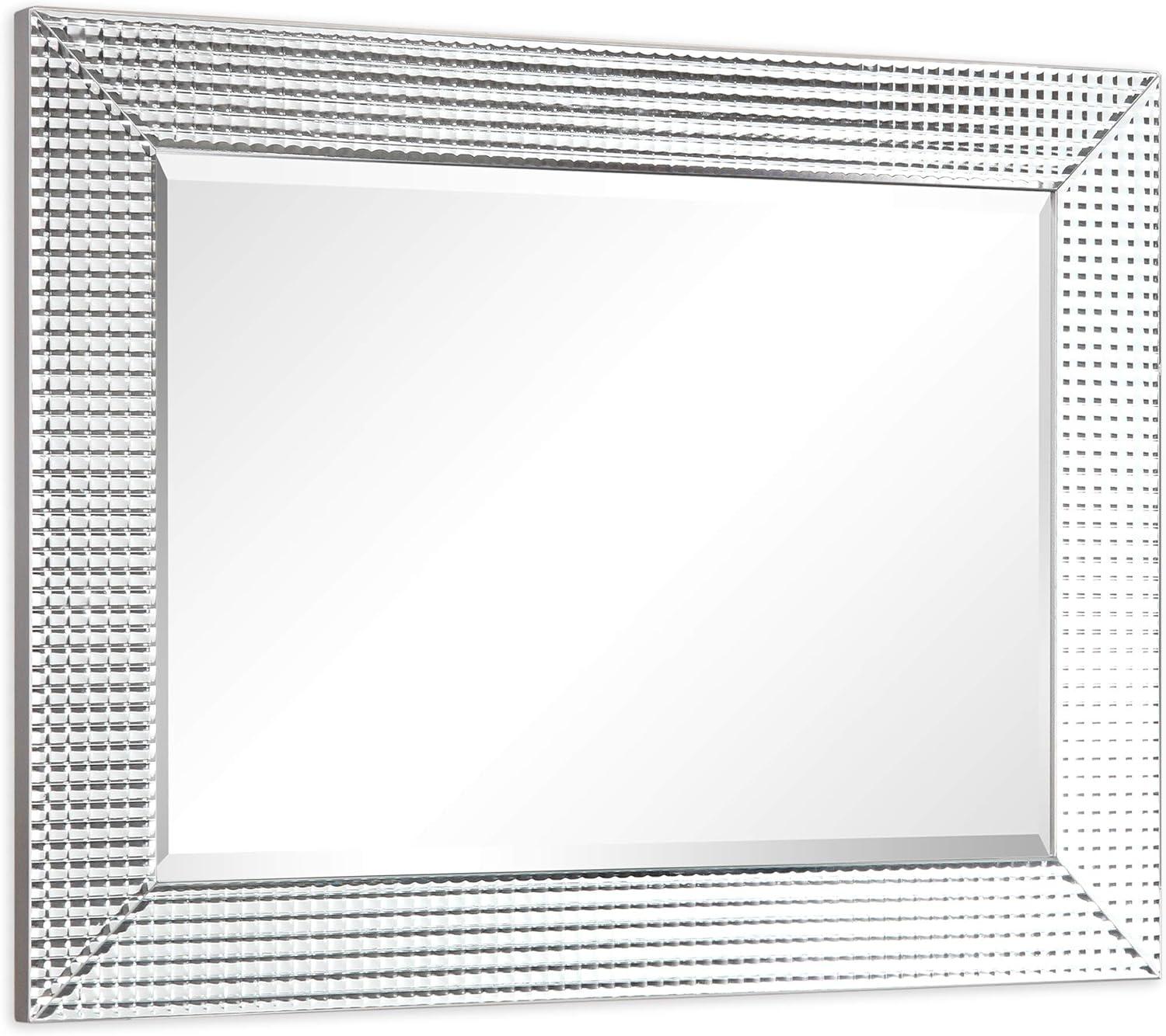 Luxe Prism Beveled Glass & Wood Frame Mirror, 30" x 40"