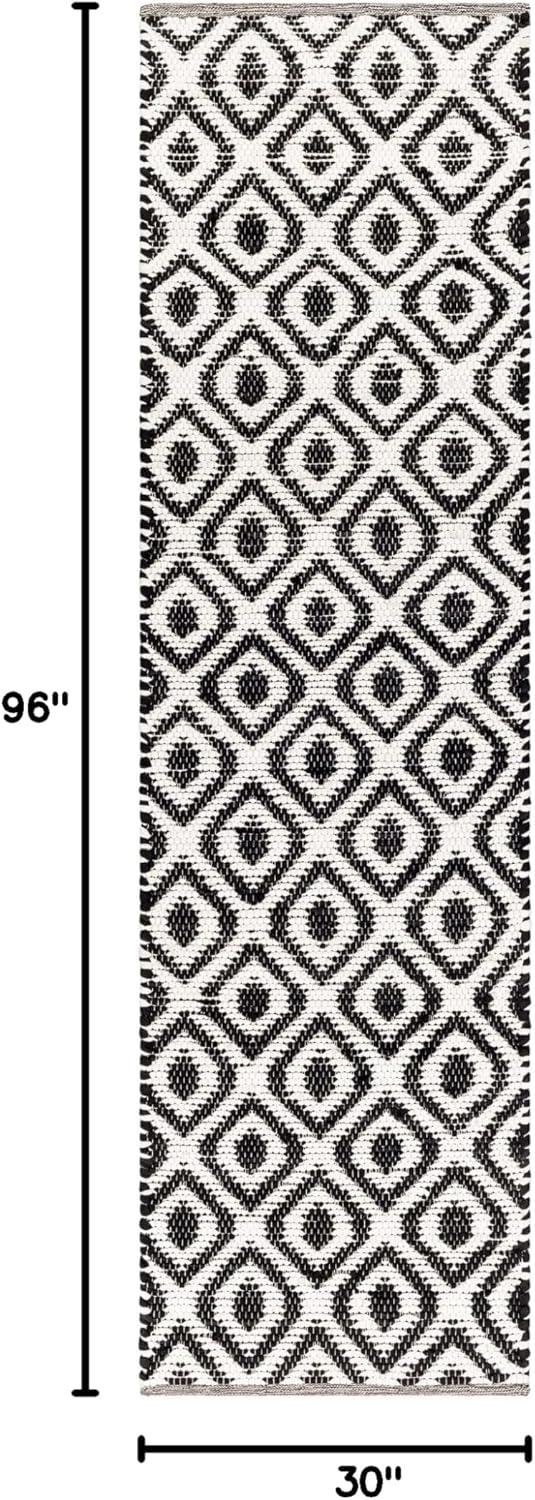 Addy Black, White Rug