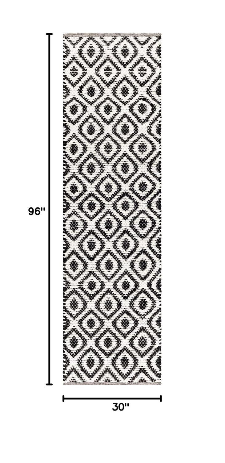 Addy Black, White Rug