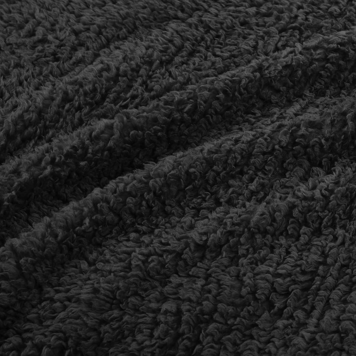 Twin Burlington Berber Bed Blanket Black