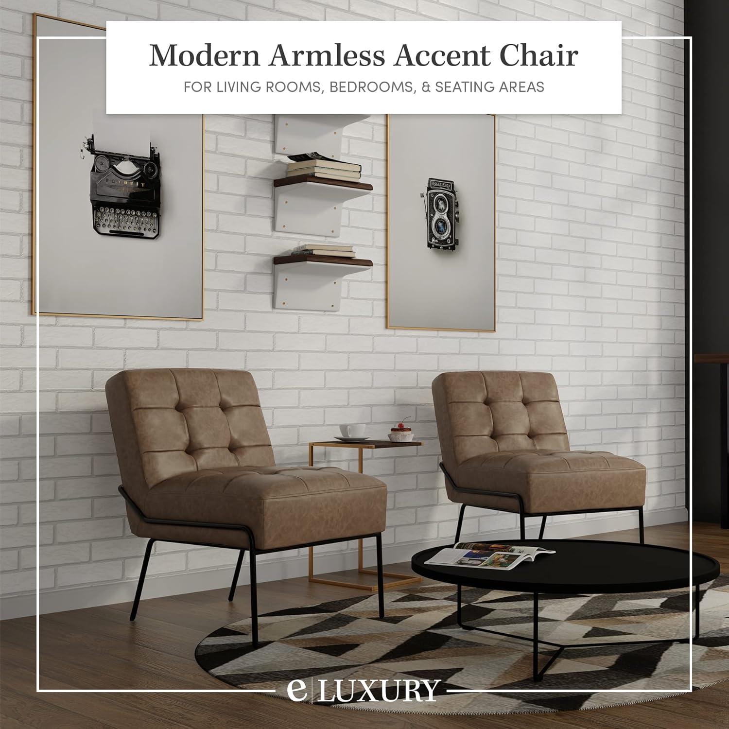 eLuxury Upholstered Tufted Accent Chair