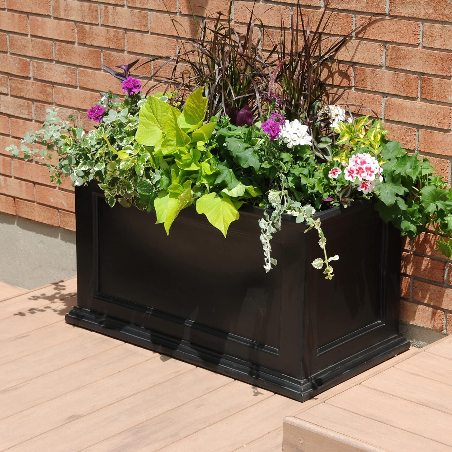 Anastasiya 20"x36" Resin Planter with Water Reservoir