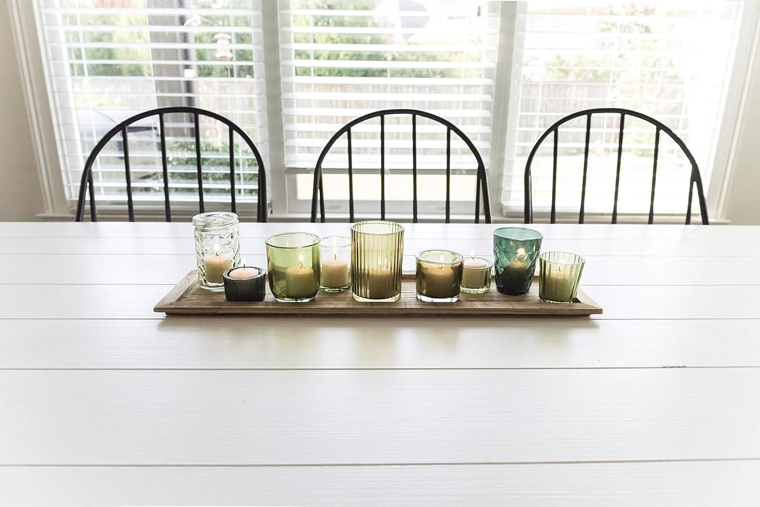 Storied Home Glass & Wood Candle Gift Set Green 22 in - Bohemian Charm, Mixed Holder Set