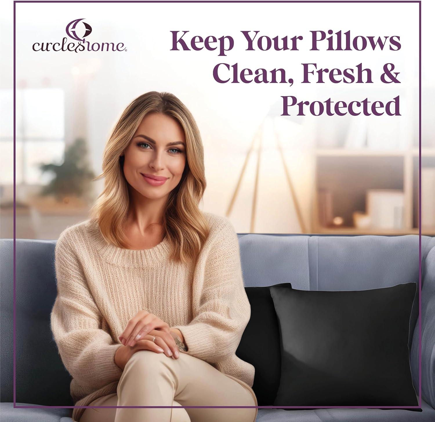 Circles Home, 100% Cotton Zippered Pillow Protector