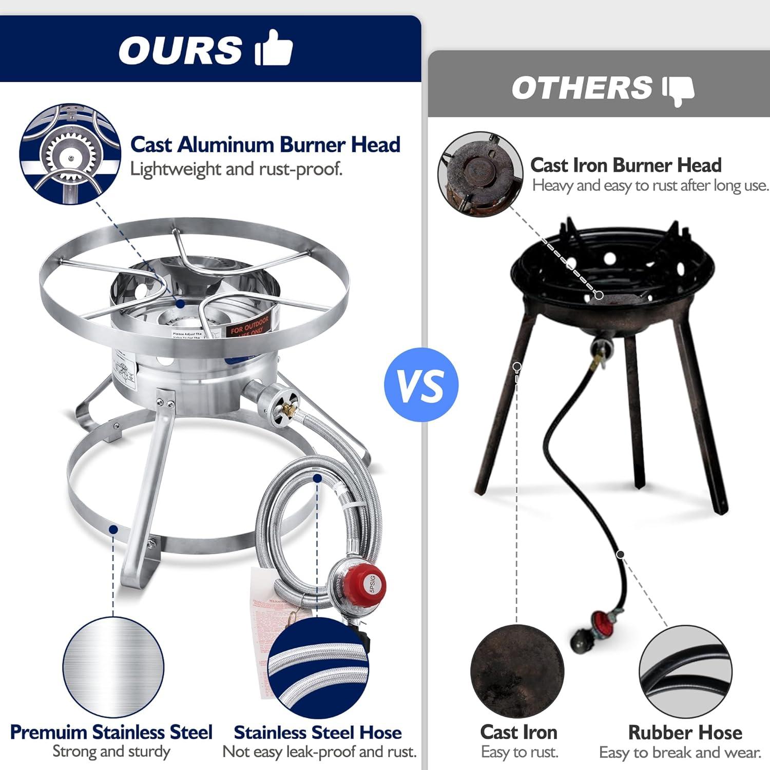 Stainless Steel Single Burner Propane Outdoor Stove