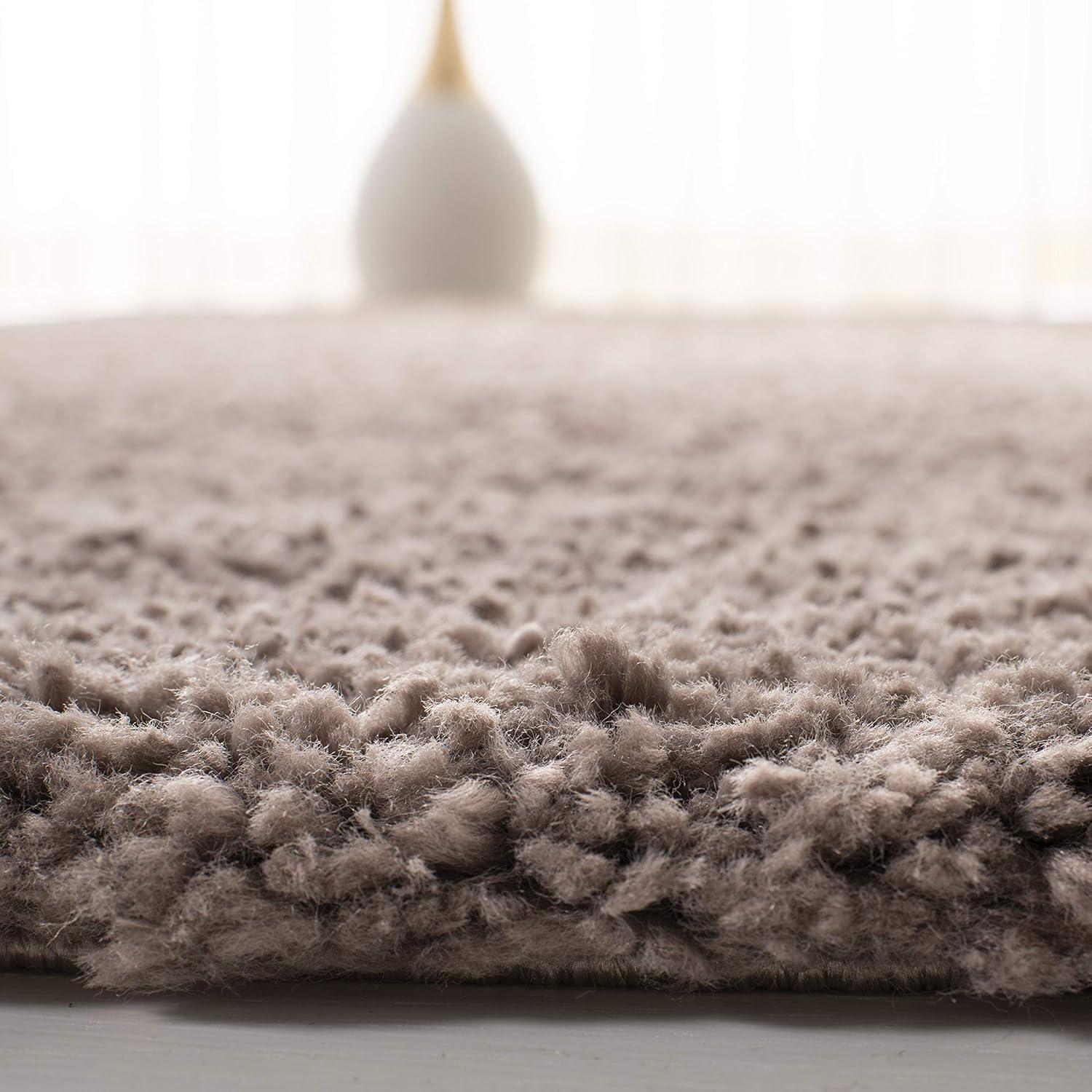August Shag 900 AUG900 Power Loomed Indoor Area Rug - Taupe - 5'3"x5'3" - Safavieh