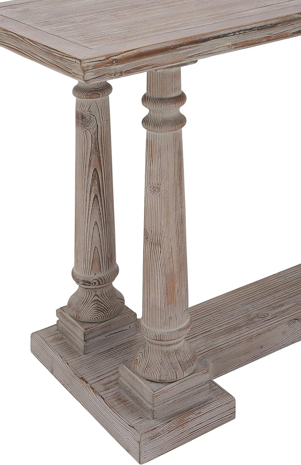 Wood Console Table Light Brown - Olivia & May: Rustic Fixed Shelf, Indoor Use