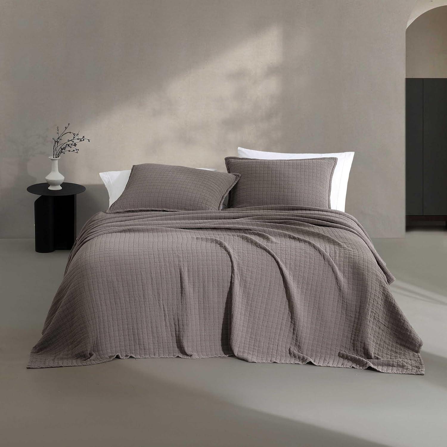 Essential Garment Washed Solid Reversible Cotton Coverlet