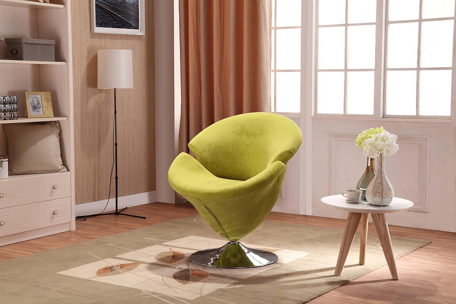 Troyer Velvet Swivel Barrel Chair