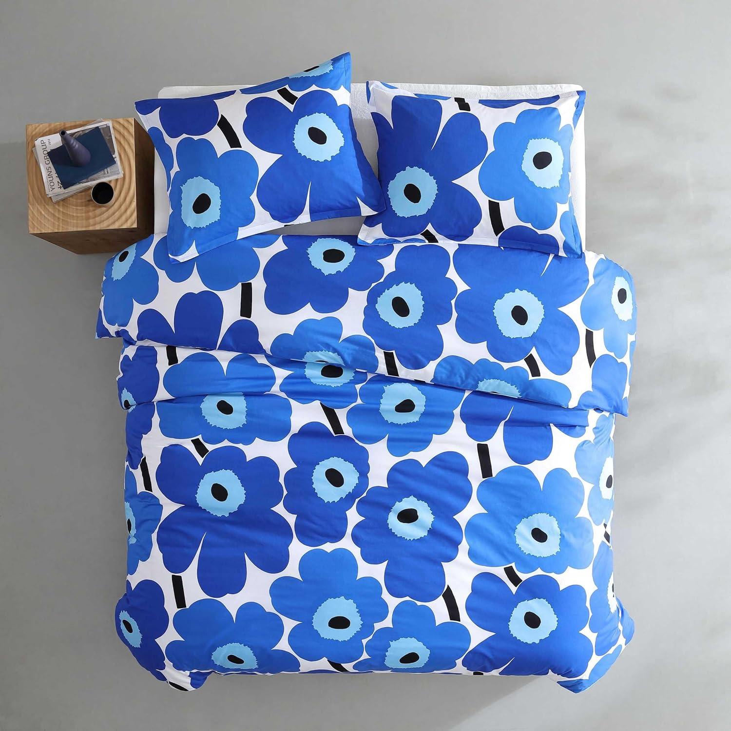 Marimekko Unikko Blue Cotton Duvet Cover Set