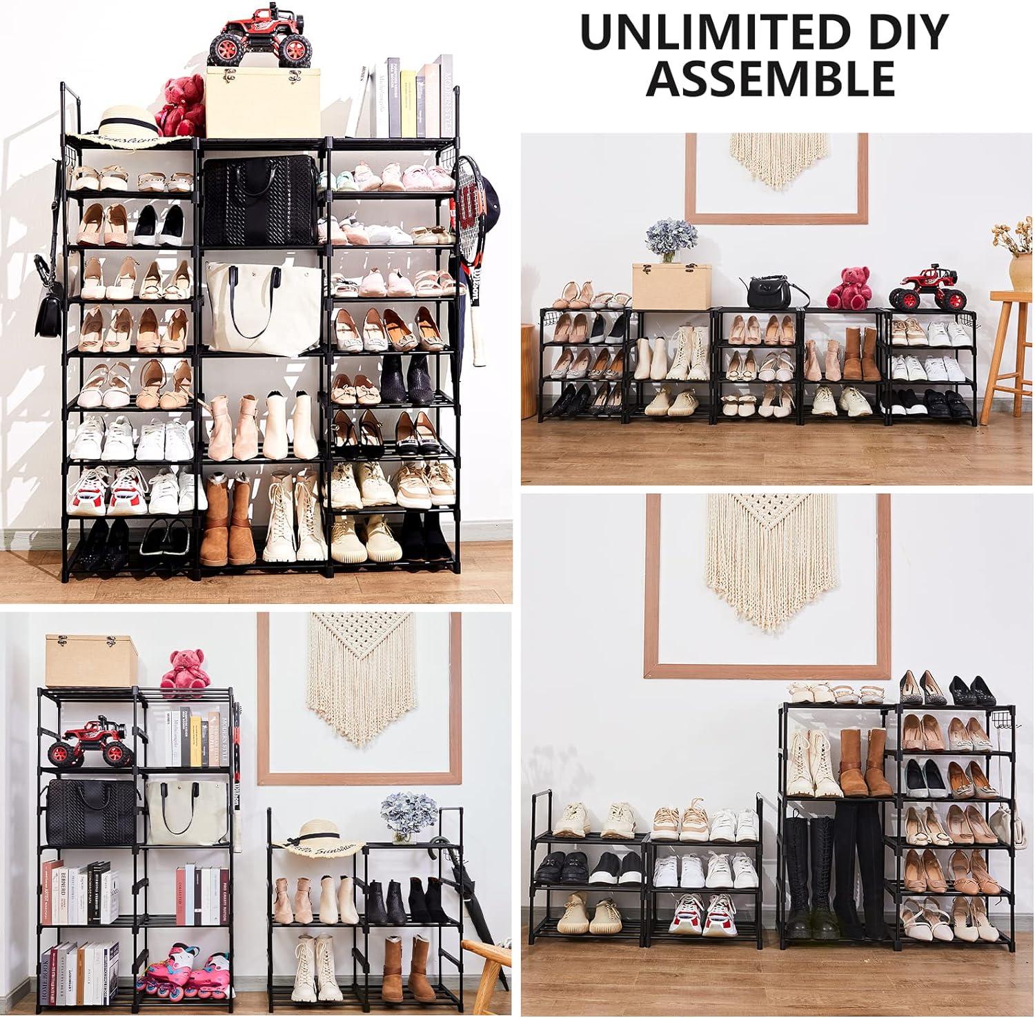 Mavivegue 9-Tier Black Metal Stackable Shoe Rack