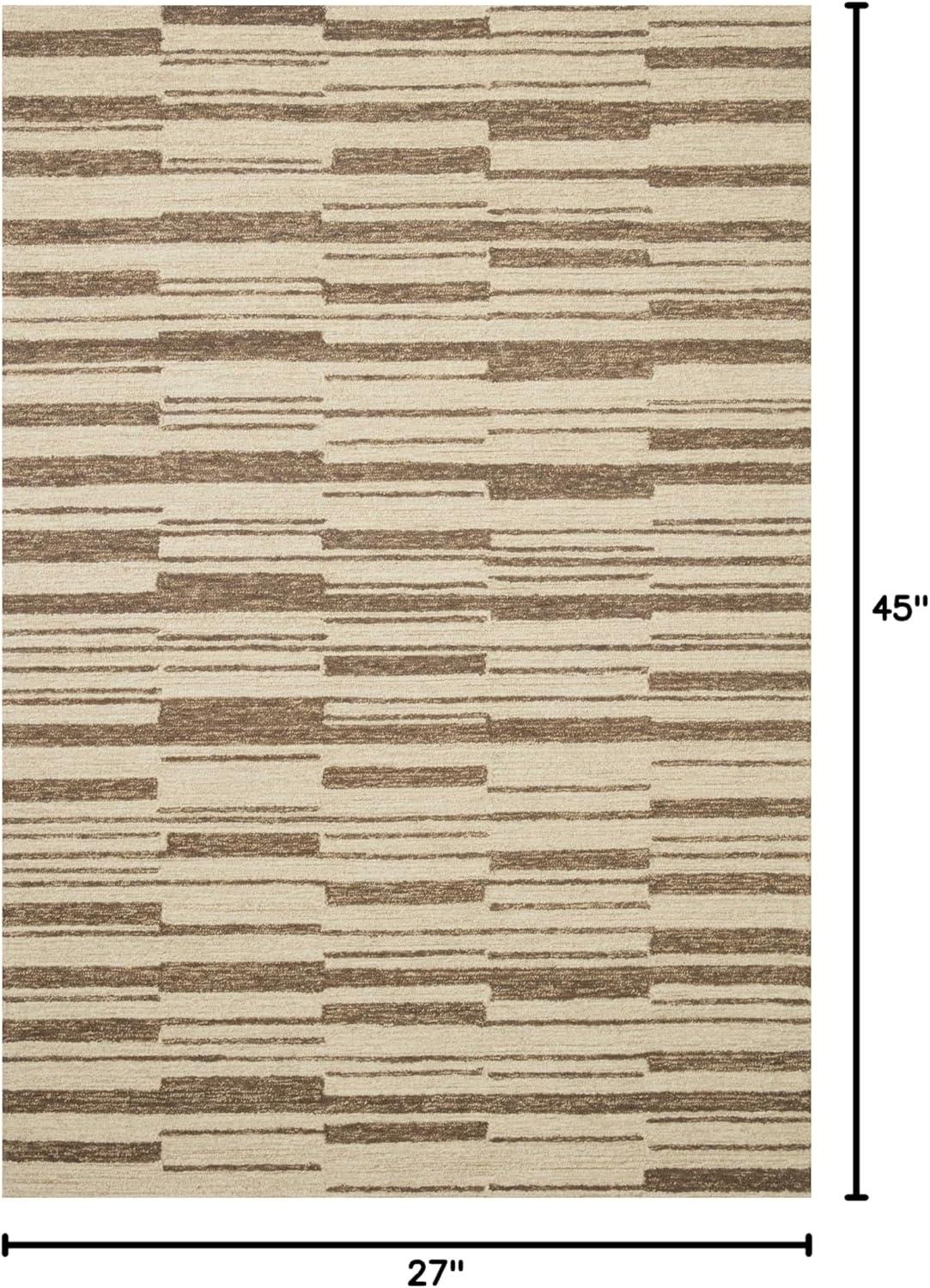 Chris Loves Julia x Loloi Polly Checkered Hand-tufted Beige/Tobacco Area Rug