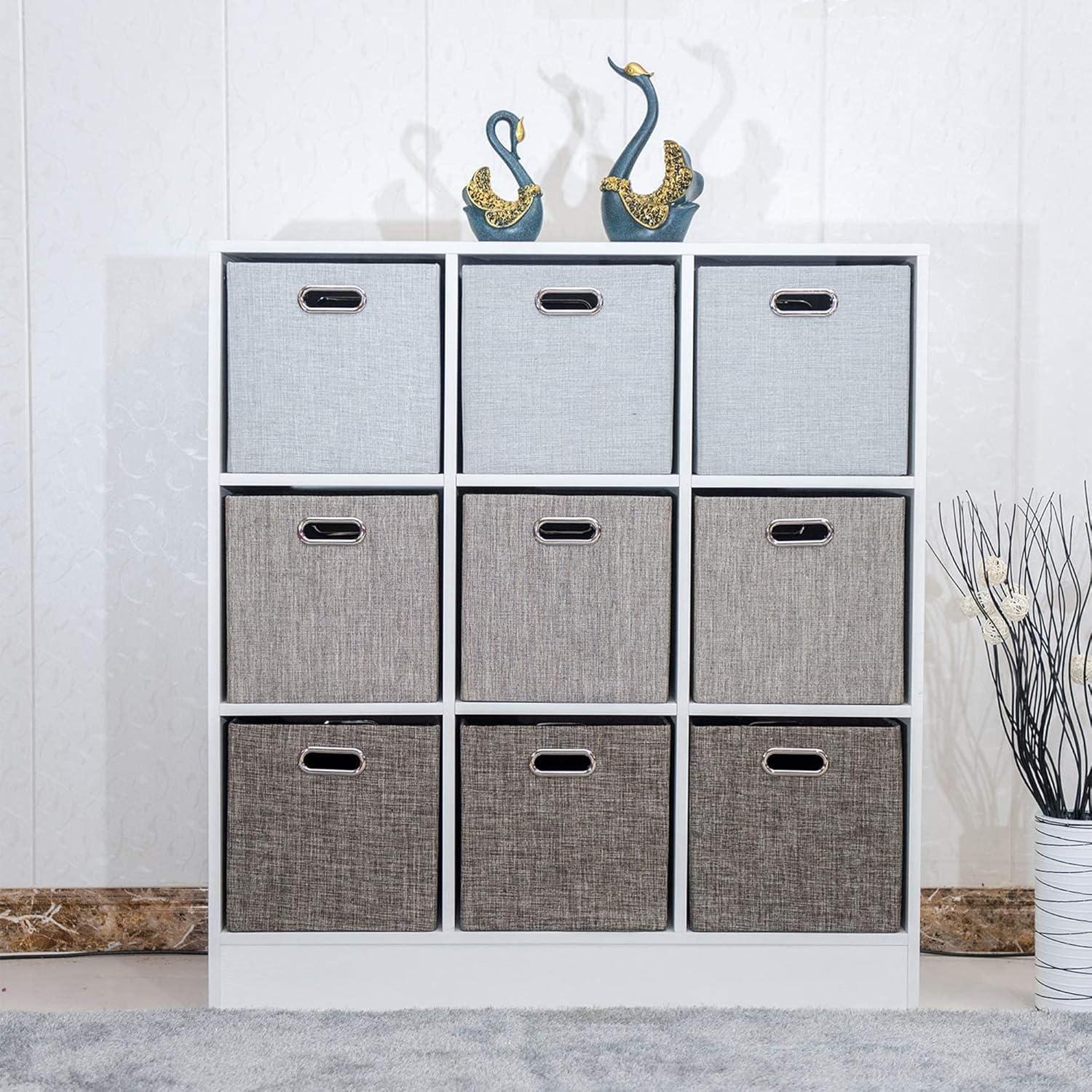Posprica 3X Thicker Collapsible Storage Bins,13×13 Foldable Storage Cube Boxes Fabric Drawer for Closet Shelf Cabinet Bookcase