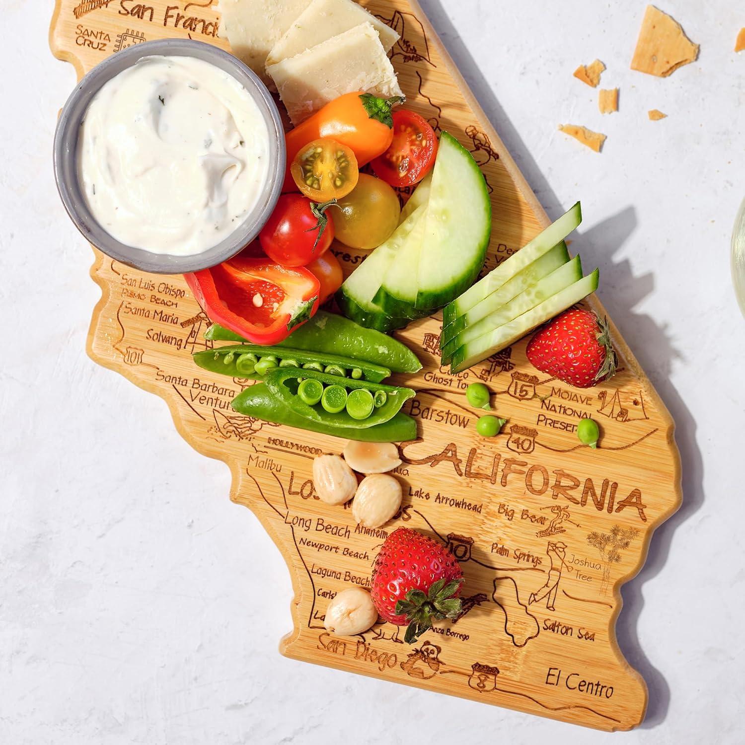 Totally Bamboo Destination California Cutting Board: State Grazing Board, Lightweight Bamboo, 14.25" x 11"