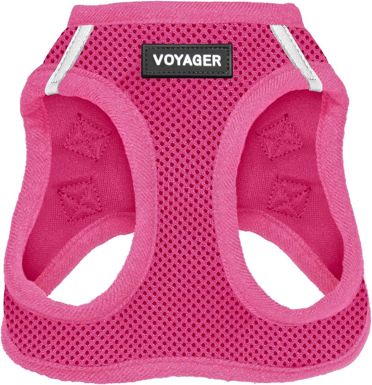 Voyager Step-In Air Dog Harness for Small and Medium Dogs, Breathable Mesh, Fuchsia (Matching Trim), S