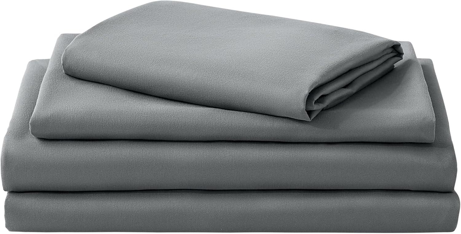 Full Gray Microfiber Deep Pocket Bed Sheet Set