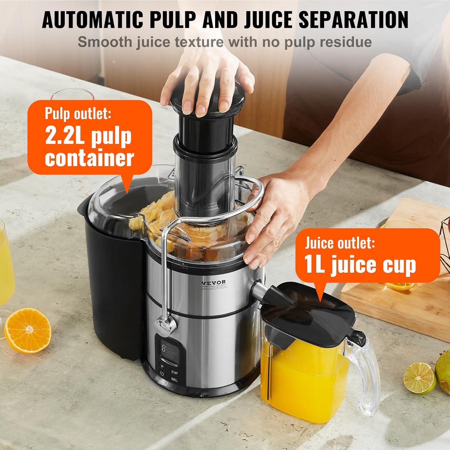 Vevor  850W Juicer Machine - Motor Centrifugal Juice Extractor - Easy Clean Centrifugal Juicers - Big Mouth Large 3 in. Feed Chute