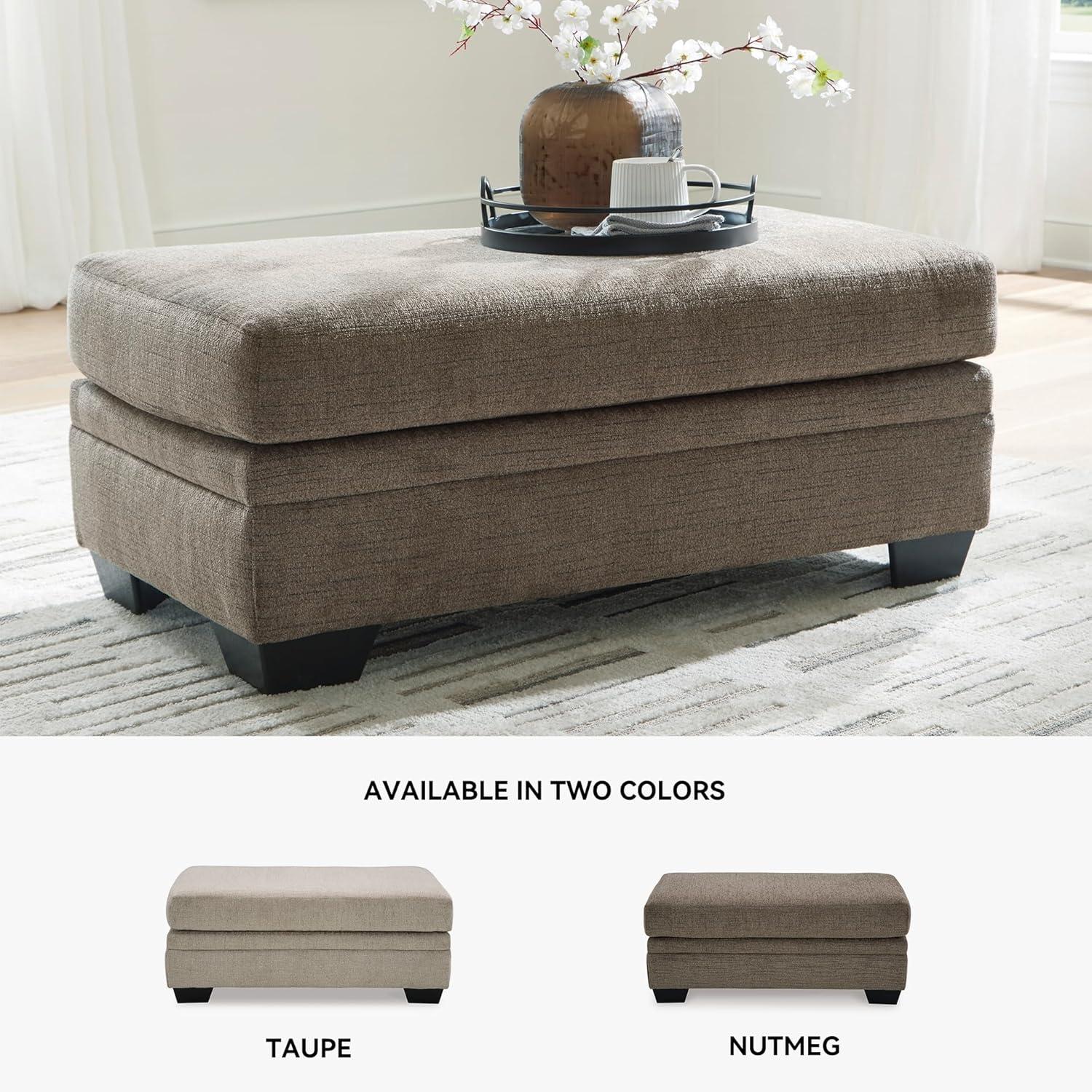 Signature Design by Ashley Stonemeade Upholstered Ottoman, Nutmeg Brown