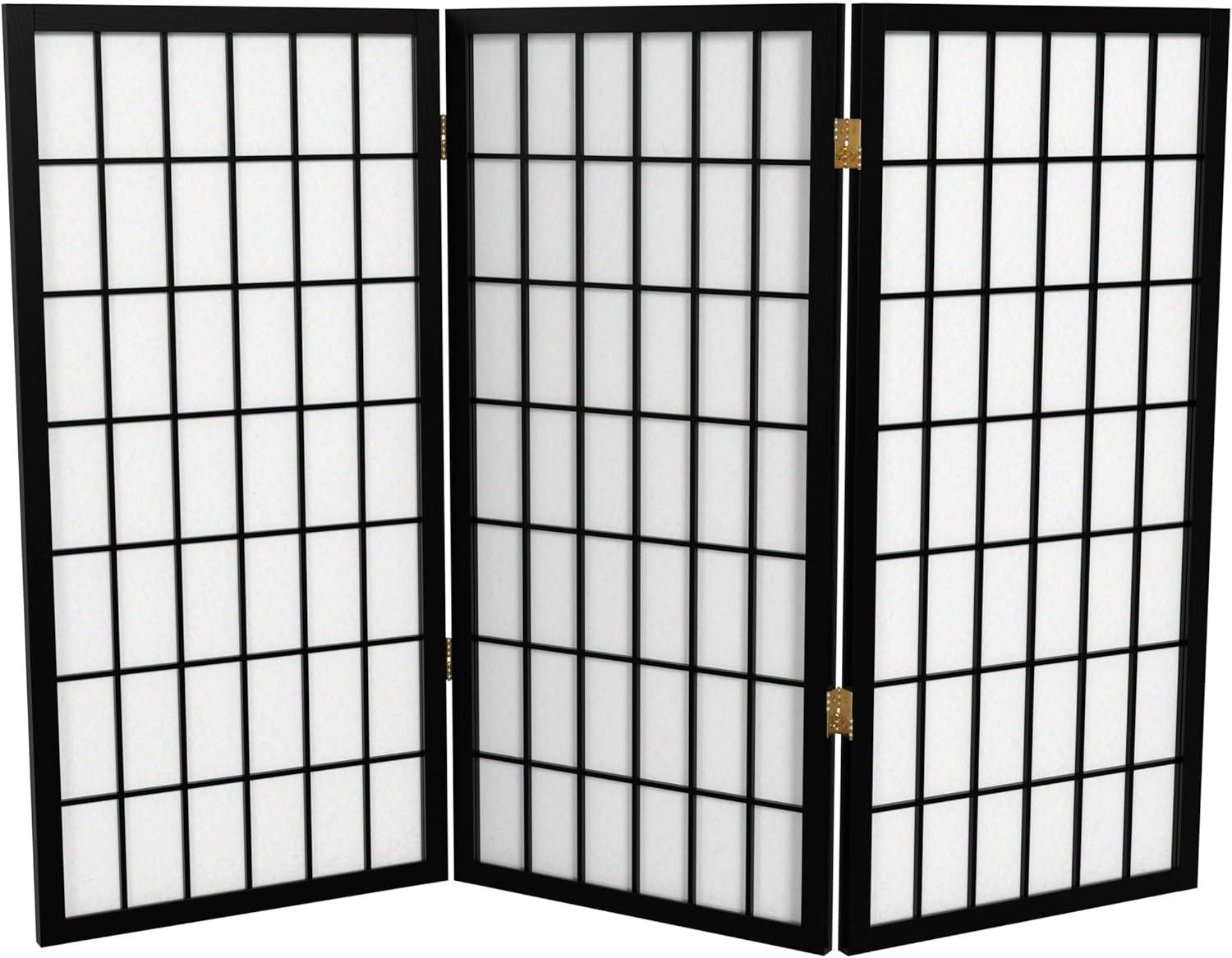 3 ft. Tall Window Pane Shoji Screen (3 Panels) - Oriental Furniture