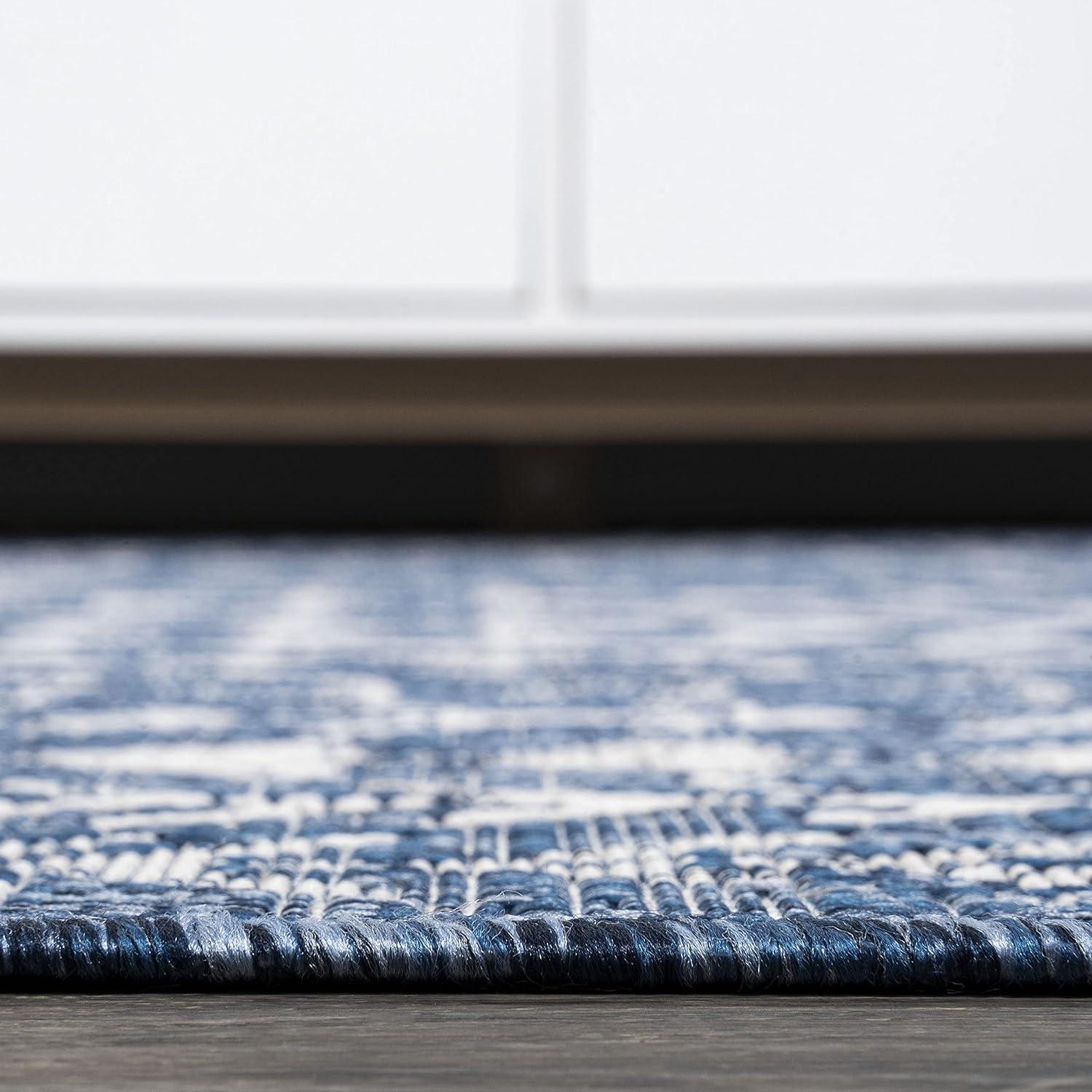 3'x5' Tokay Bohemian Geometric Indoor/Outdoor Area Rug, Blue/Ivory - JONATHAN Y