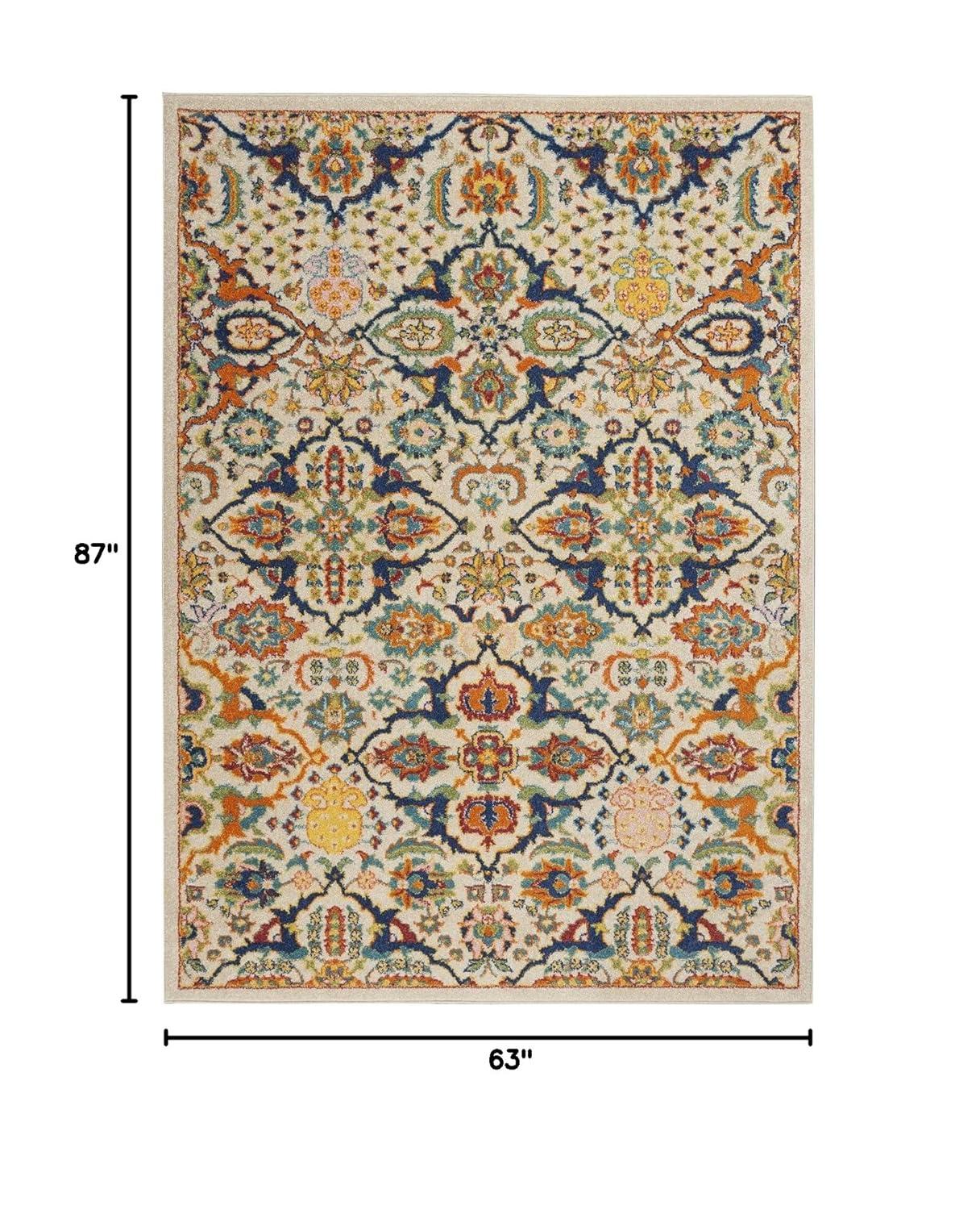 Nourison Allur Boho Indoor Area Rug Ivory Multicolor 5'3" x 7'3"