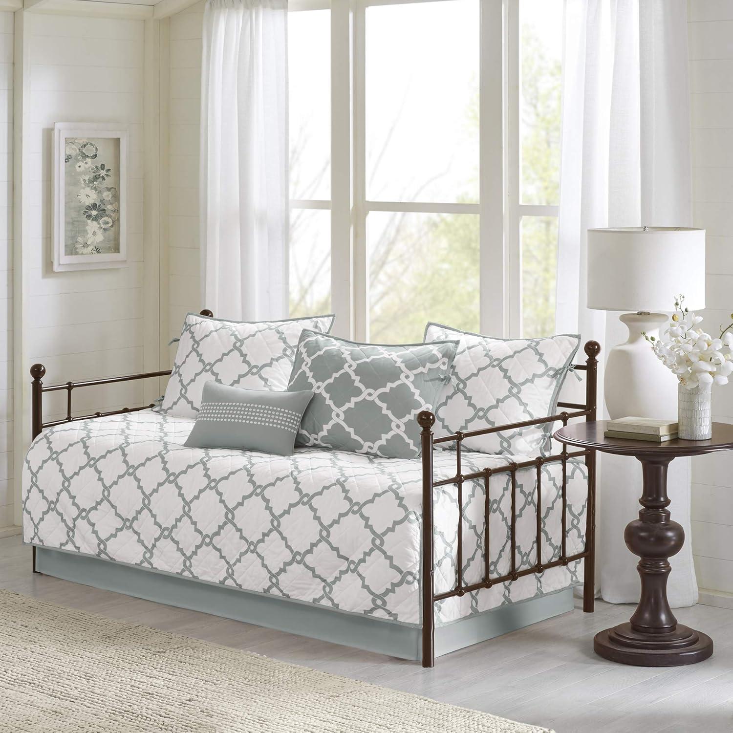 Gray Reversible 6-Piece Daybed Bedding Set with Shams