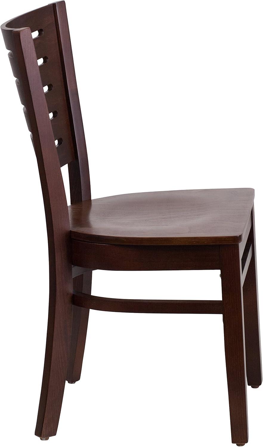 Flash Furniture Darby Series Slat Back Walnut Wood Restaurant Chair