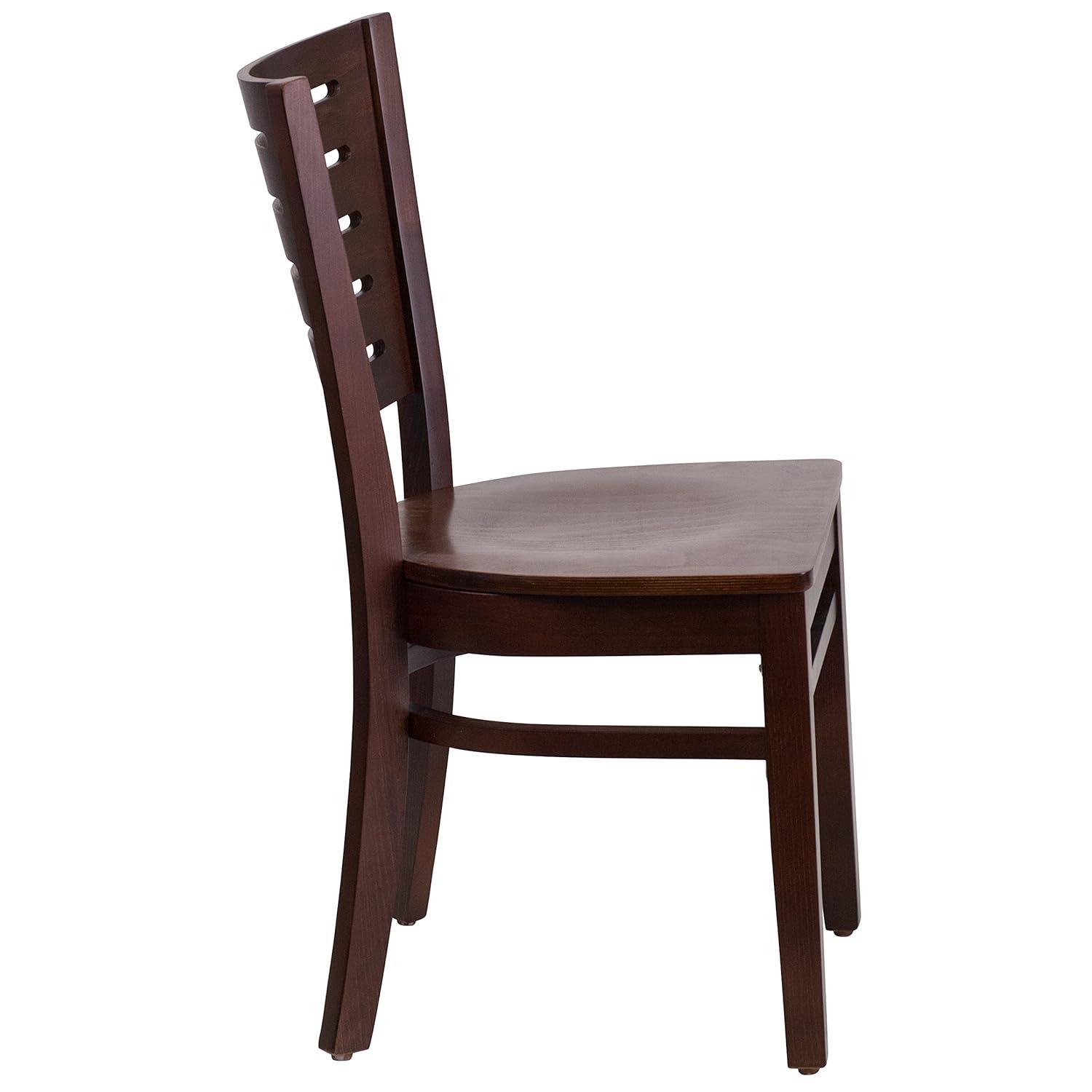 Flash Furniture Darby Series Slat Back Walnut Wood Restaurant Chair
