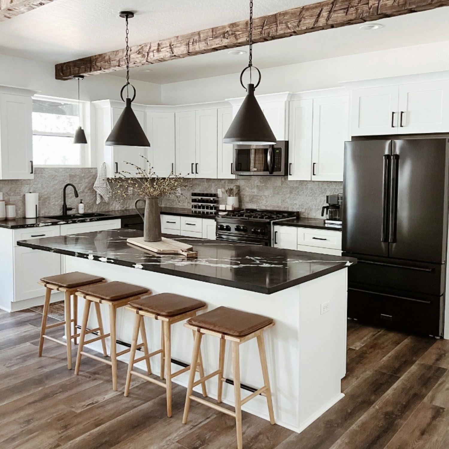 Nathan James Upholstered Counter Stool with Solid Wood Frame (Set of 2)