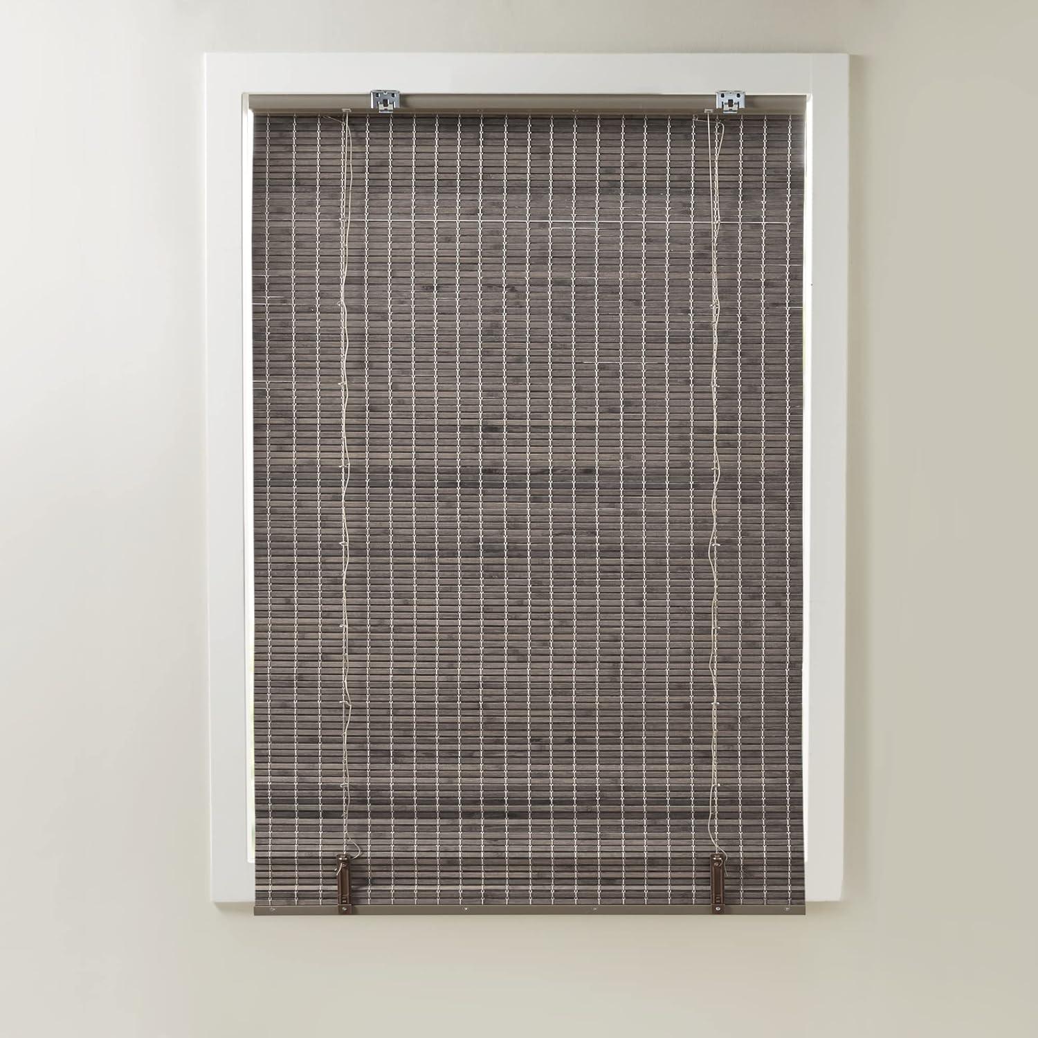 Semi - Sheer Bamboo Light Filtering Roman Shade 64"L