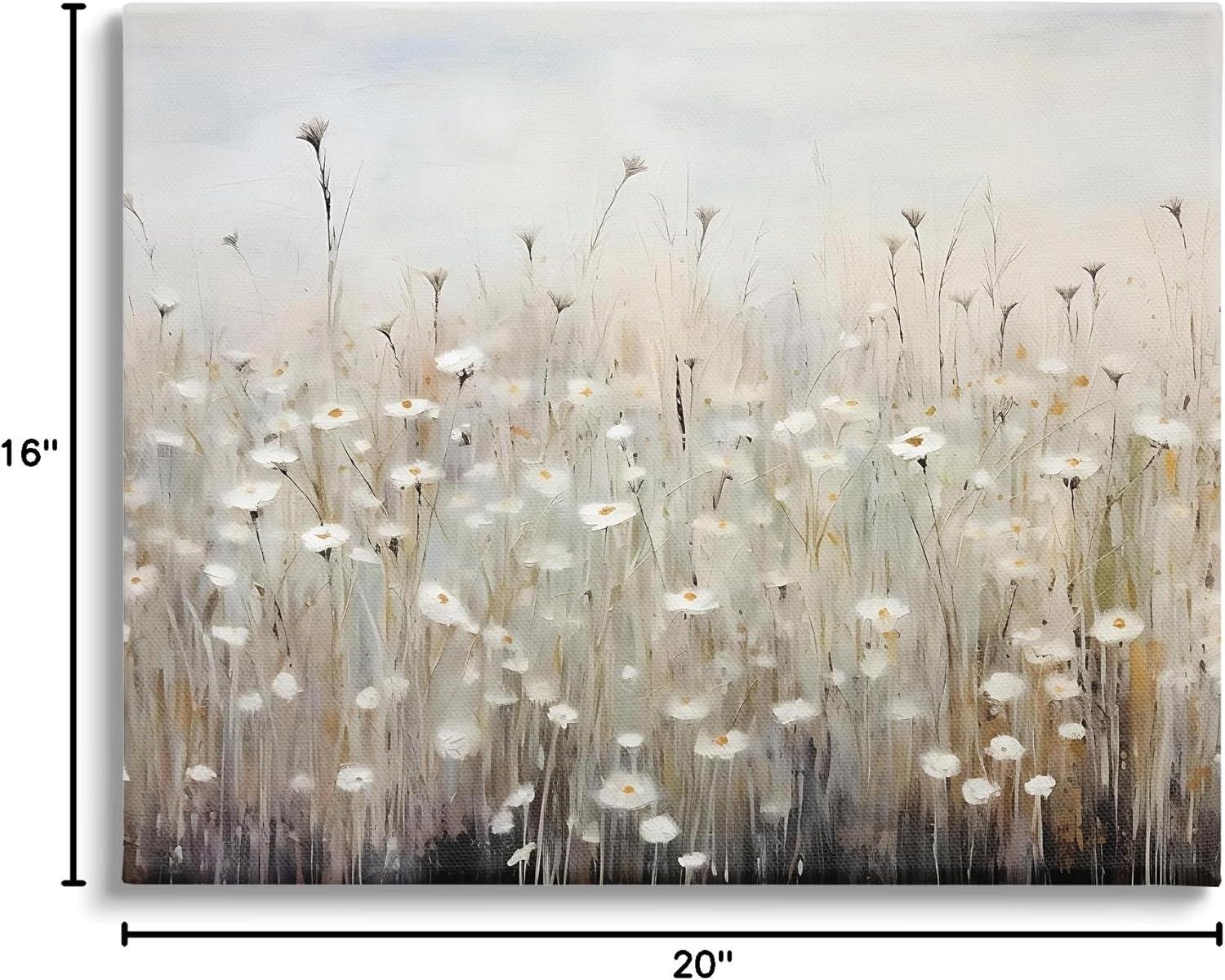 Stupell Industries Abstract Speckled Flowers Landscape Painting Gallery Wrapped Canvas Art Print Wall Art, 20 x 16