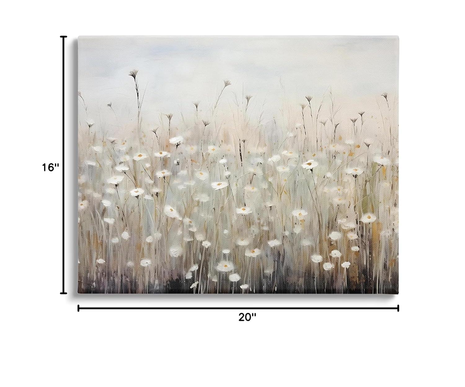 Stupell Industries Abstract Speckled Flowers Landscape Painting Gallery Wrapped Canvas Art Print Wall Art, 20 x 16