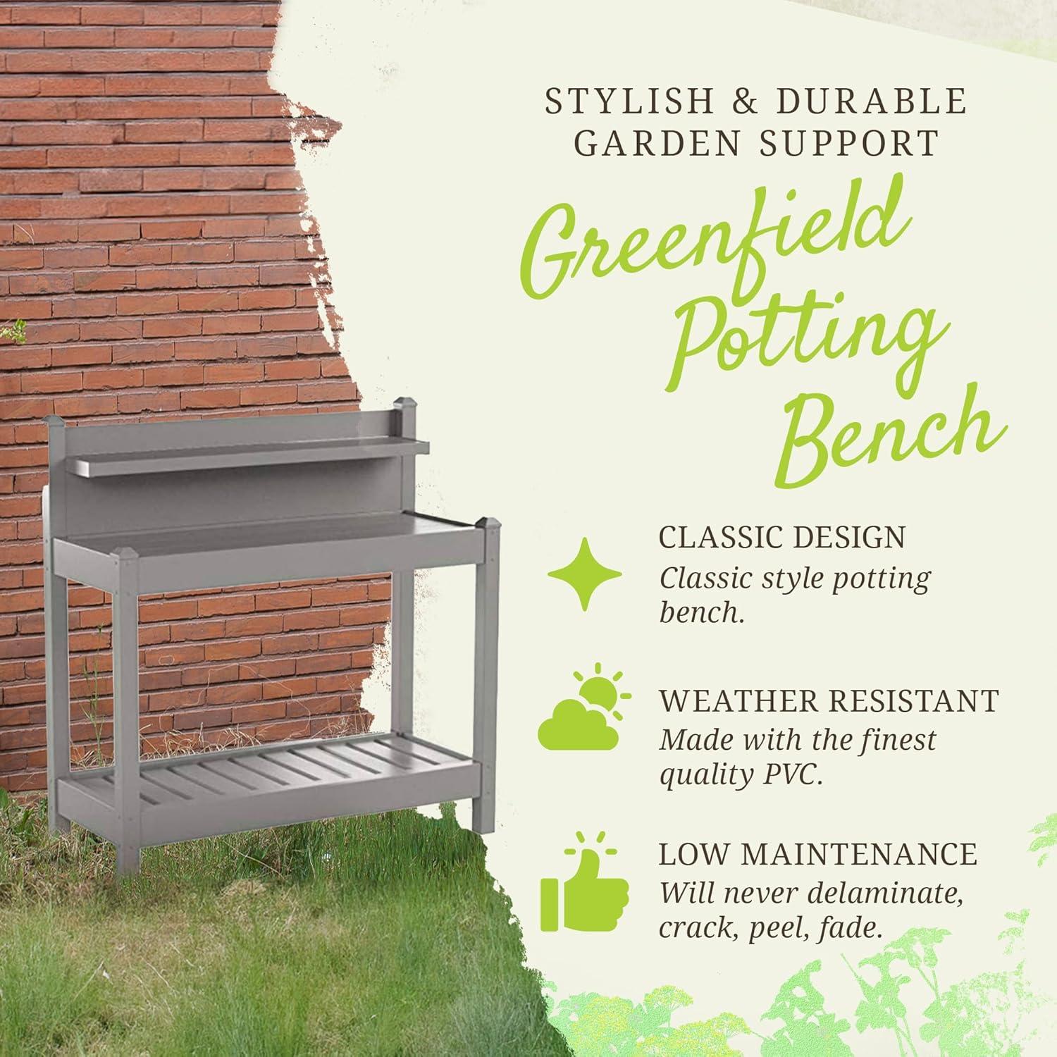 Dura-Trel Outdoor Gardening Heavy Duty PVC Vinyl Greenfield Potting Bench