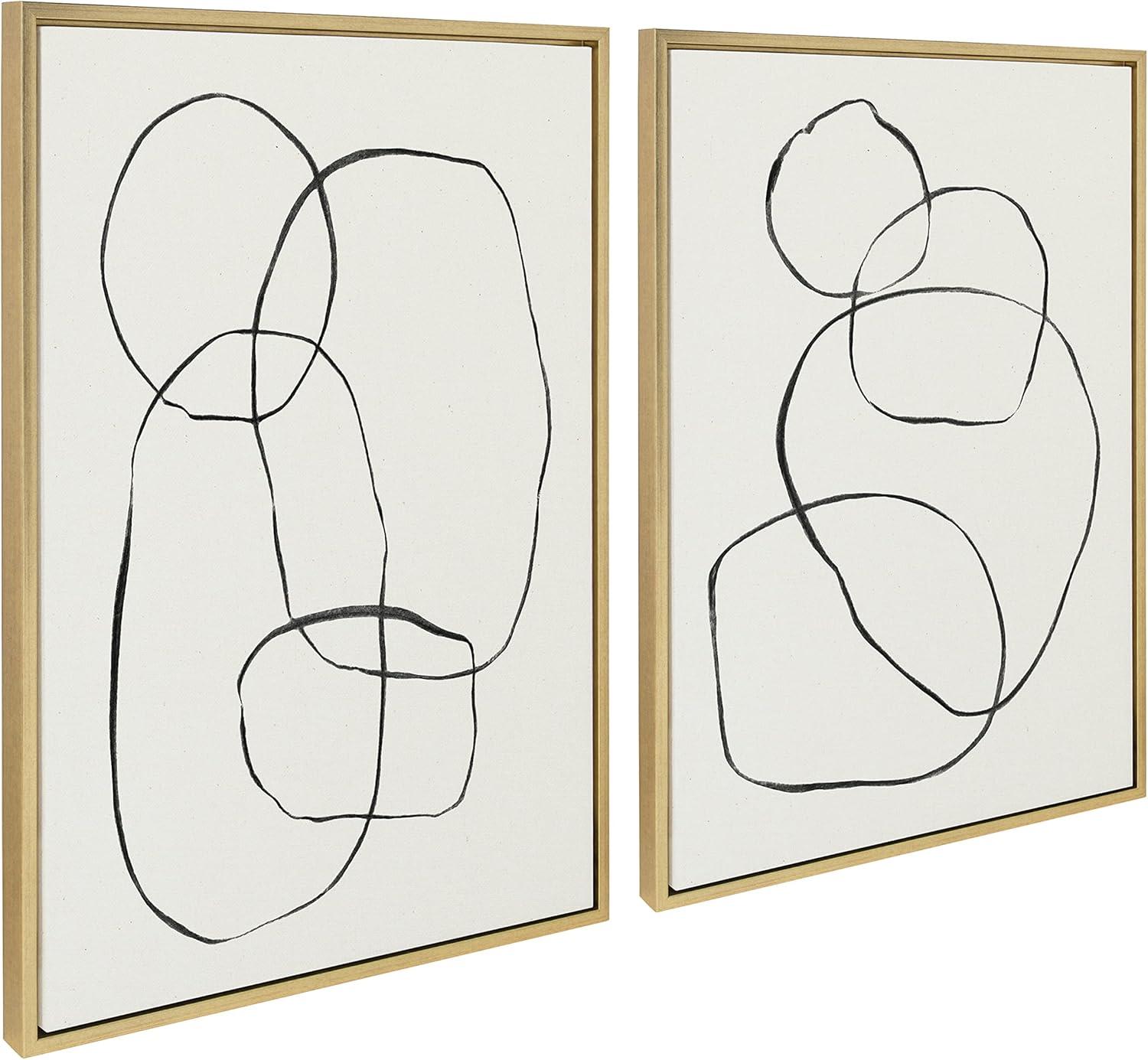 " 871 Modern Circles Flinen (left) & 869 Going In Circles Flinen (right) " by Teju Reval 2 - Pieces