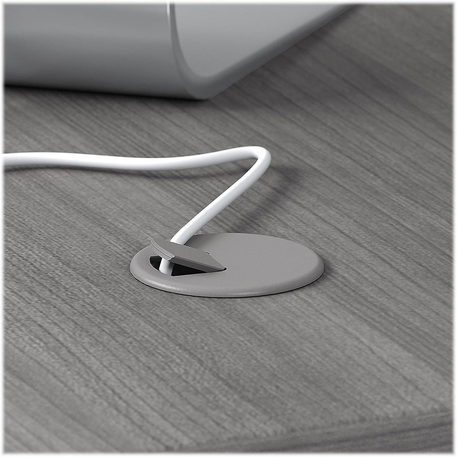 Studio C 72W x 36D Bow Front Desk and Credenza with Mobile File Cabinets