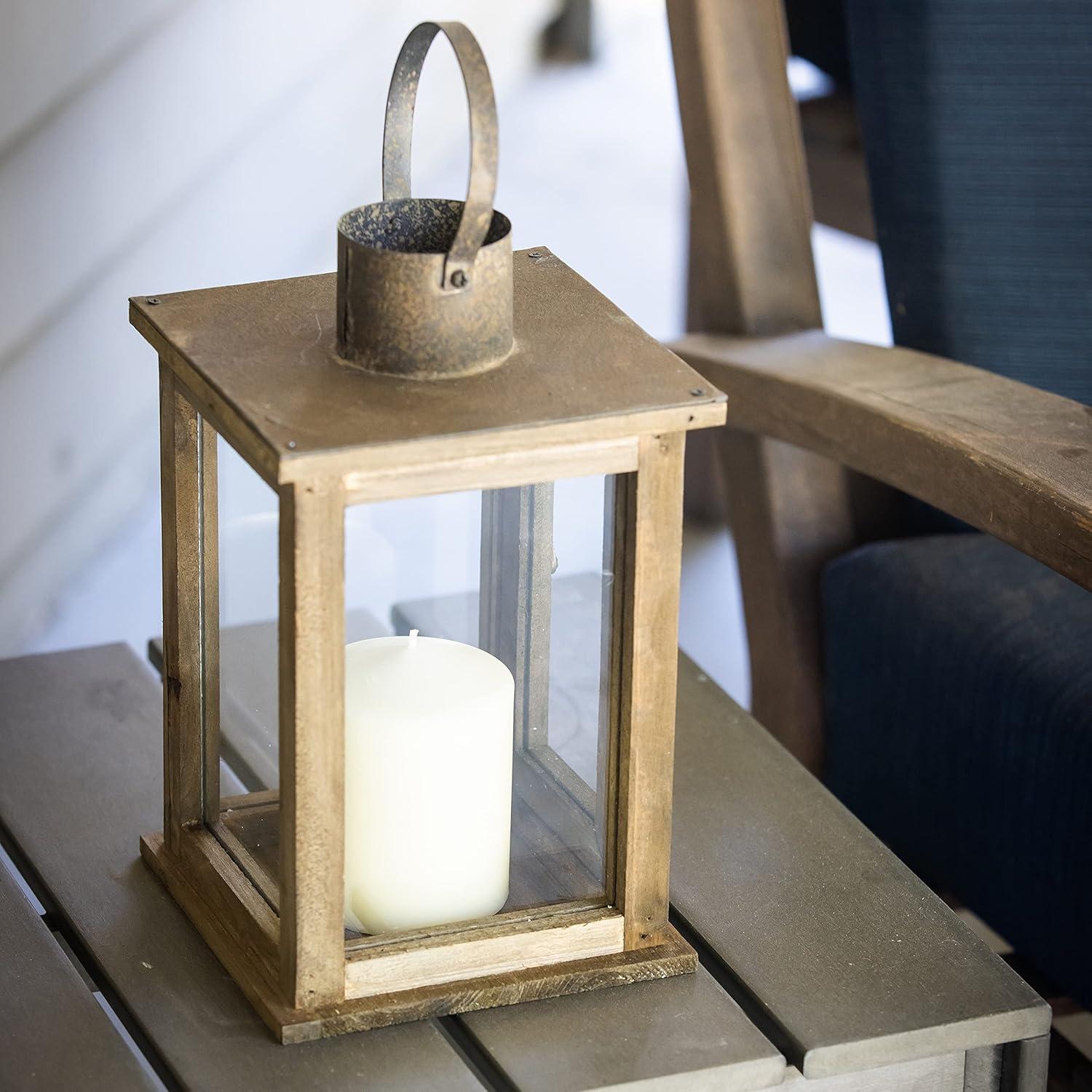 Stonebriar Rustic Wooden Candle Holder Lantern - CKK Home Decor