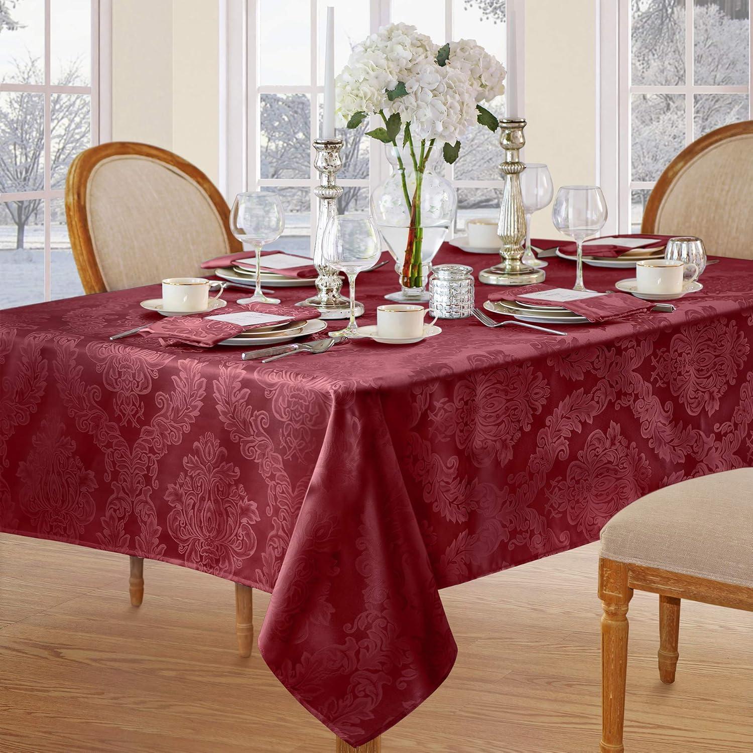 Ophelia & Co. Burchfield Solid Floral Jacquard Damask Polyester Tablecloth