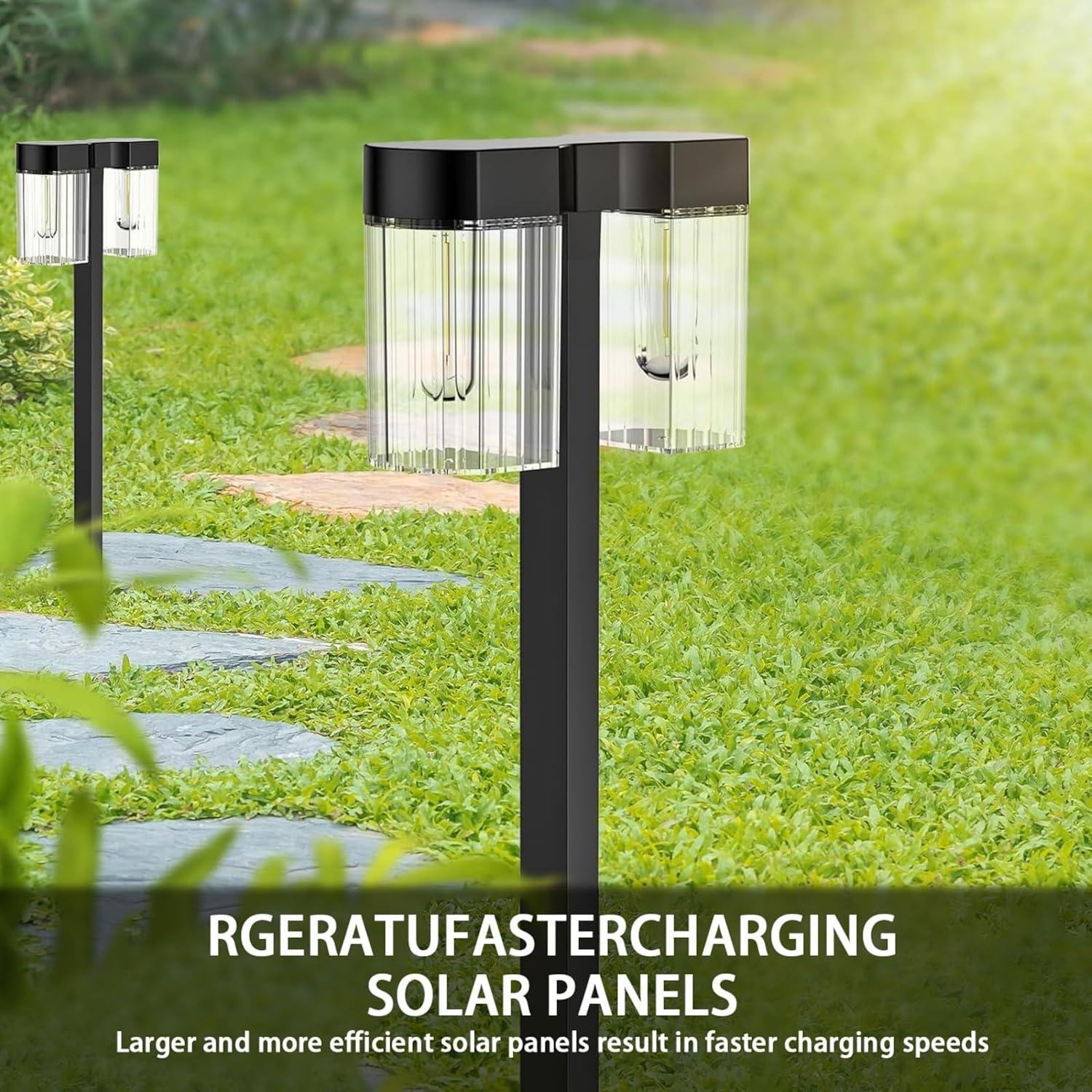 ELECLINK Solar Pathway Lights Outdoor, 2 Pack Upgraded Solar Lights Outdoor Waterproof, Bright Up to 15 Hrs Auto On/Off Garden Light for Yard Patio Lawn Path Walkway Driveway Outside Decor KEF16