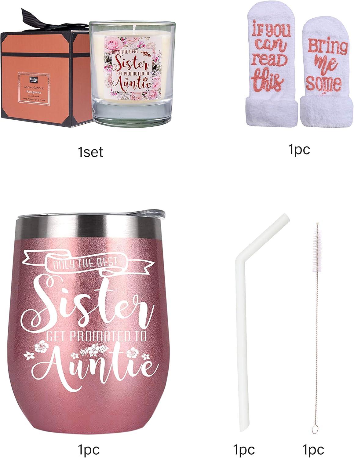 EBE EmmasbyEmma New Auntie Announcement Tumbler - Pink