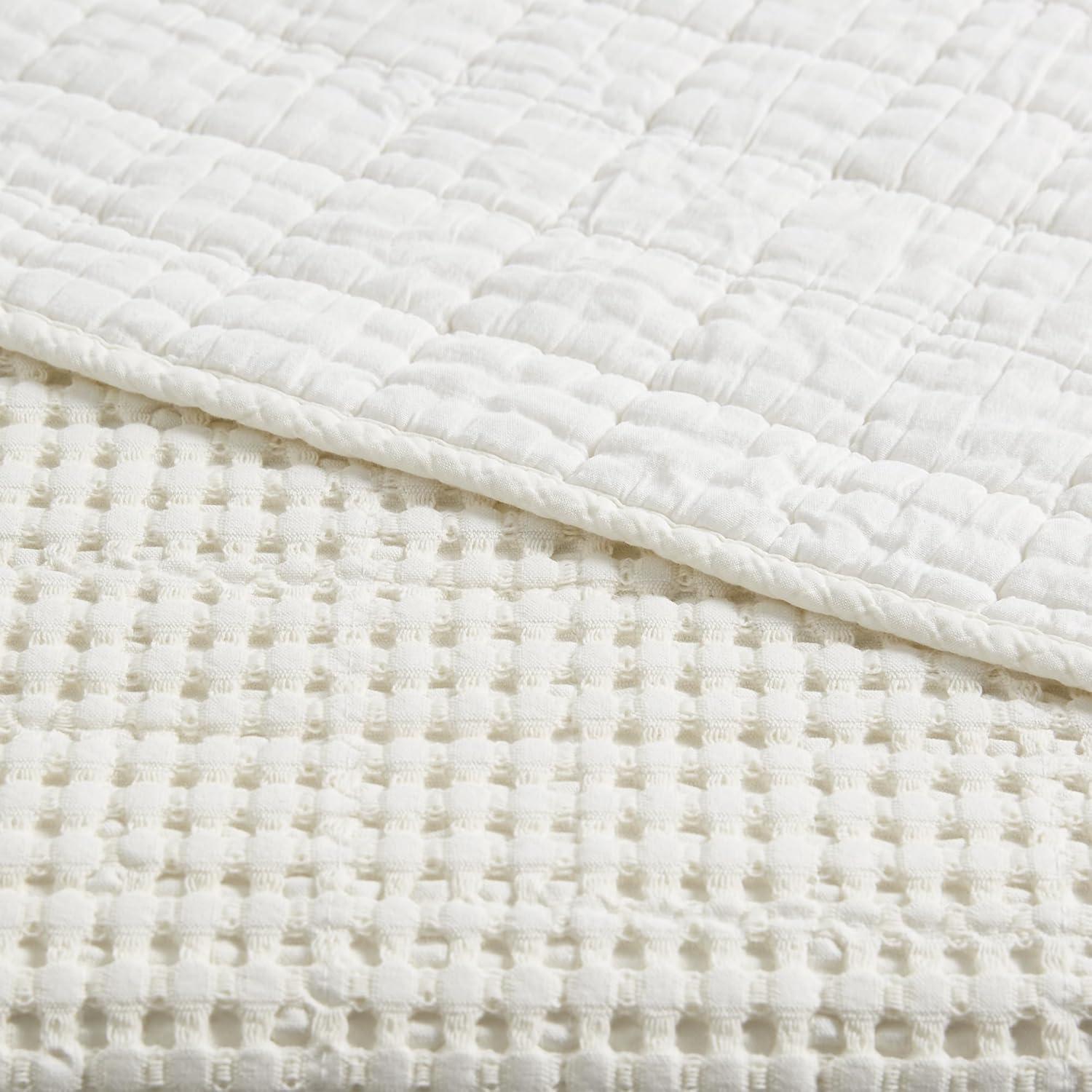 Levtex Home - Mills Waffle - Full Bedspread Set - Cream Cotton Waffle - Bedspread Size (100 x 104in.), Sham Size (26 x 20in.)