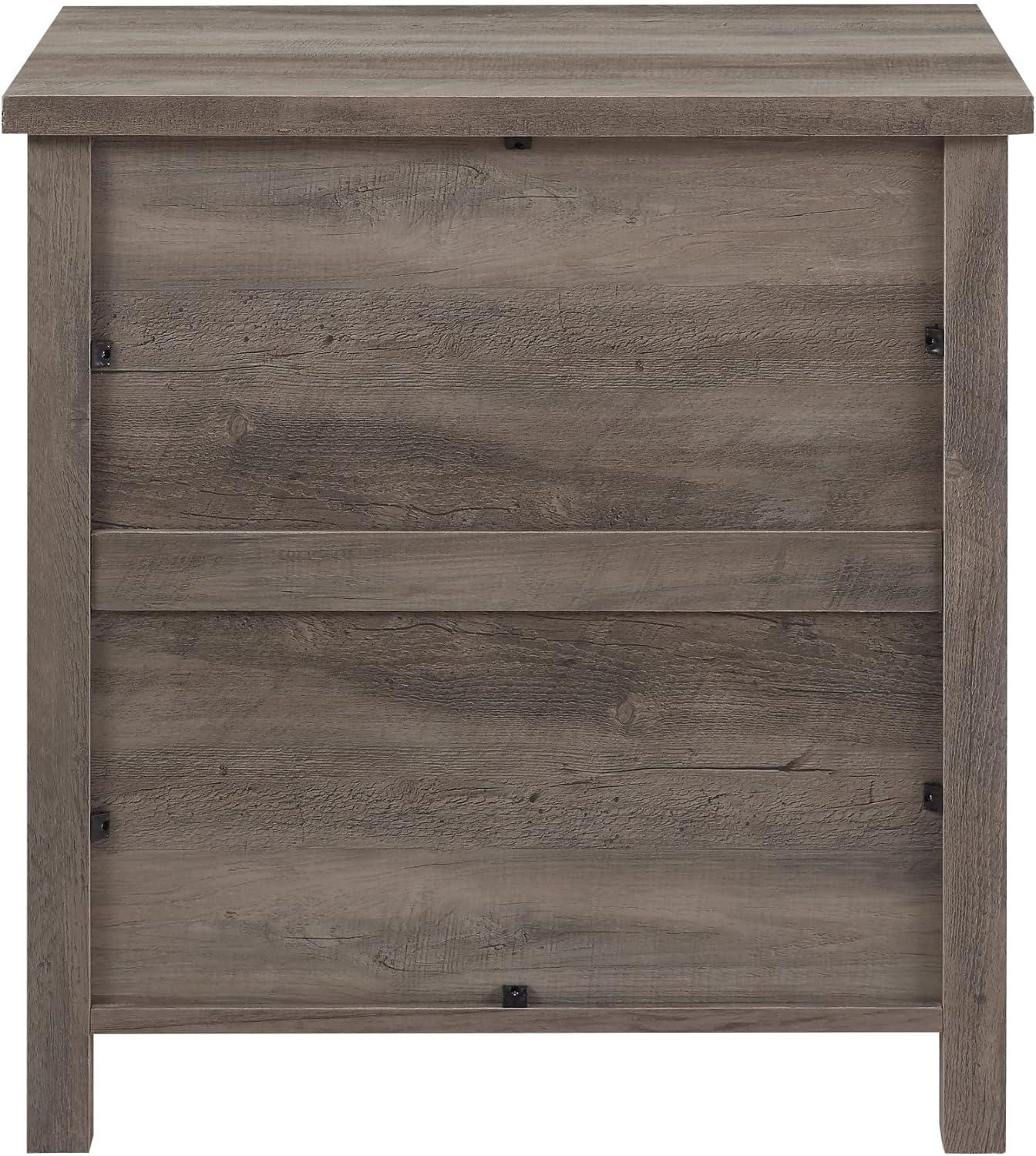 Odette 25" 3 Drawer Cup Handle Framed Bedroom Nightstand in Gray Wash