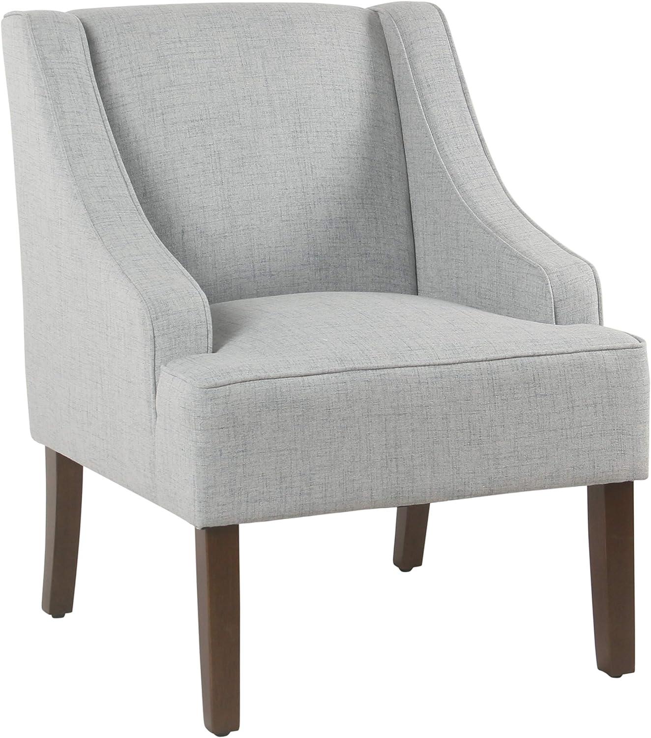 Classic Swoop Arm Accent Chair Light Blue - HomePop: Upholstered Polyester, Foam-Filled, Plywood Frame