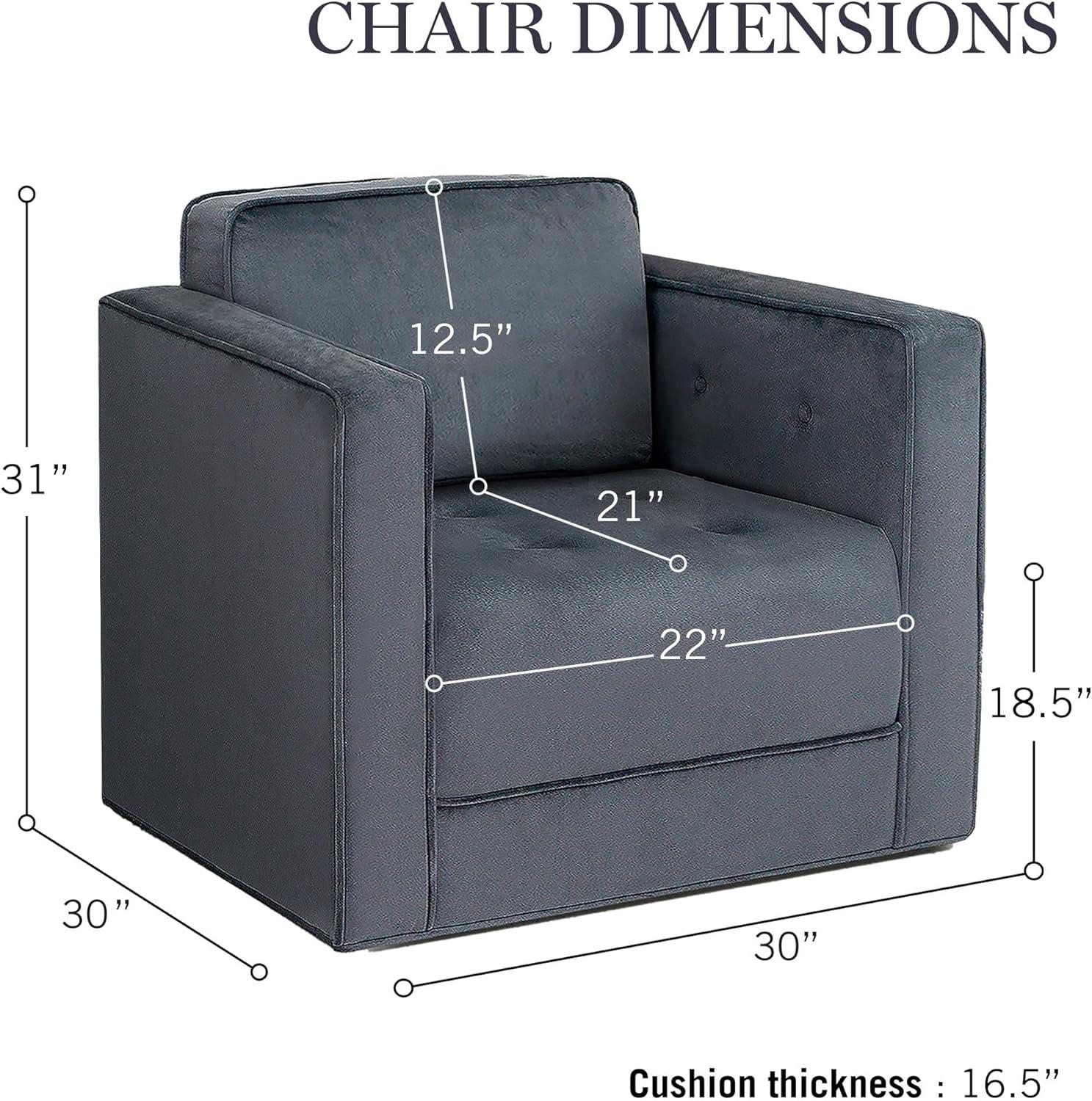 30" W Polyester Swivel Armchair