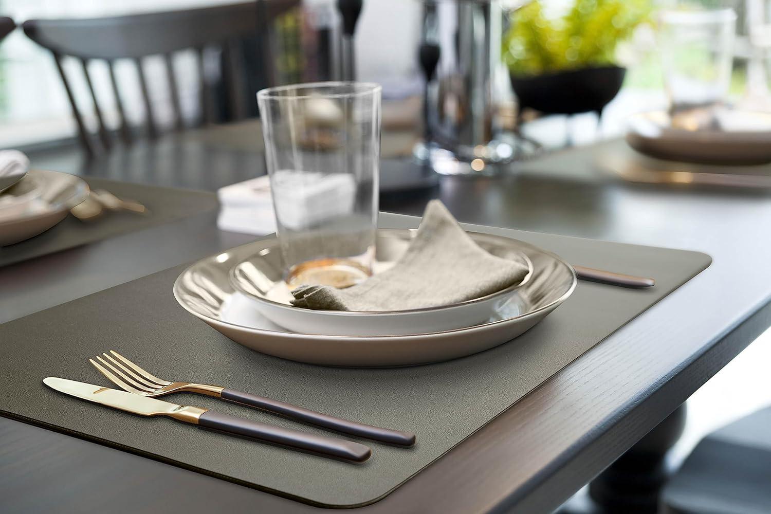 Faux Leather Solid Rectangle Placemat