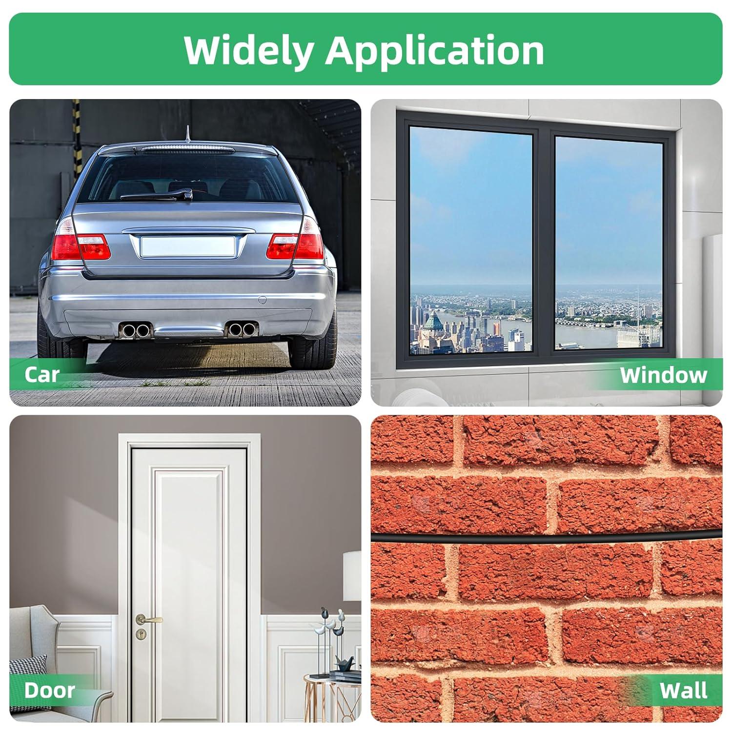 Frienda Backer Rod Foam Rubber Caulk Saver Concrete Expansion Joint Filler Weather Strip Seal for Gaps and Joints(Black, 1/4 Inch x 100 ft)